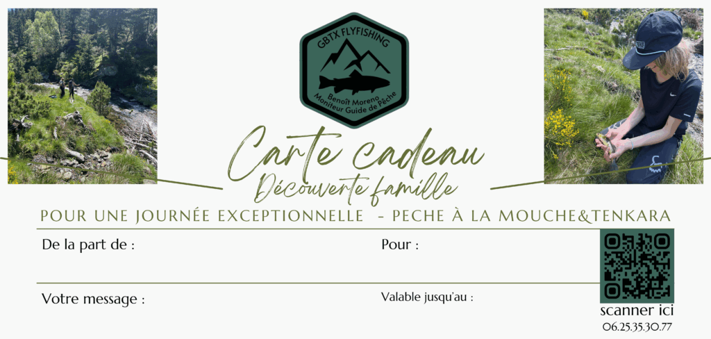Carte cadeau pour une journée découverte de la pêche en famille dans les Pyrénées-Orientales.